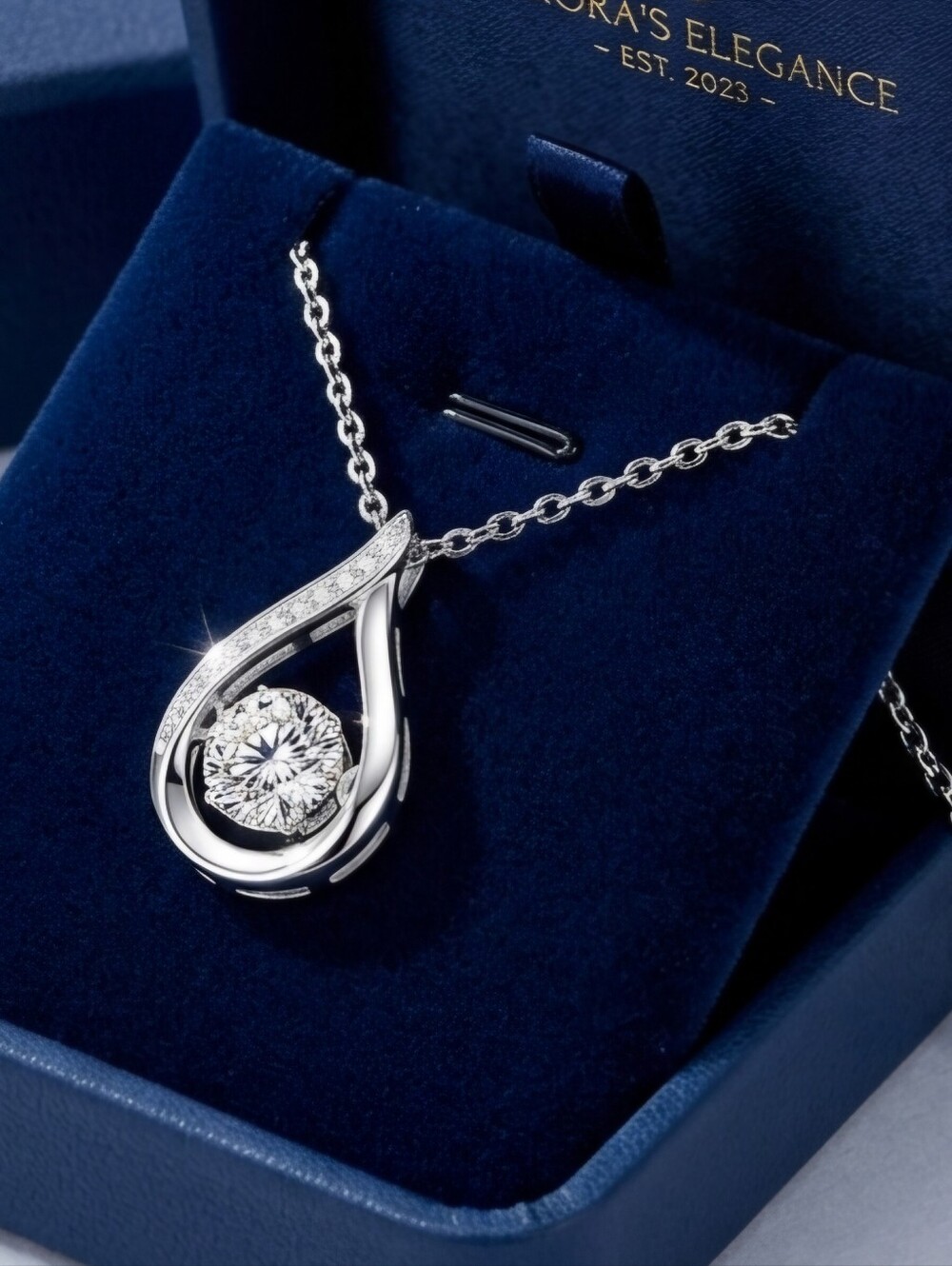 Moissanite Angels Tear Necklace